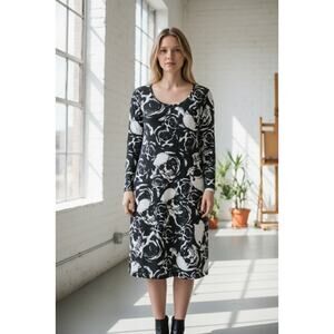 Ruiuige Women’s Dress Size L Black White Skull Print  Gothic